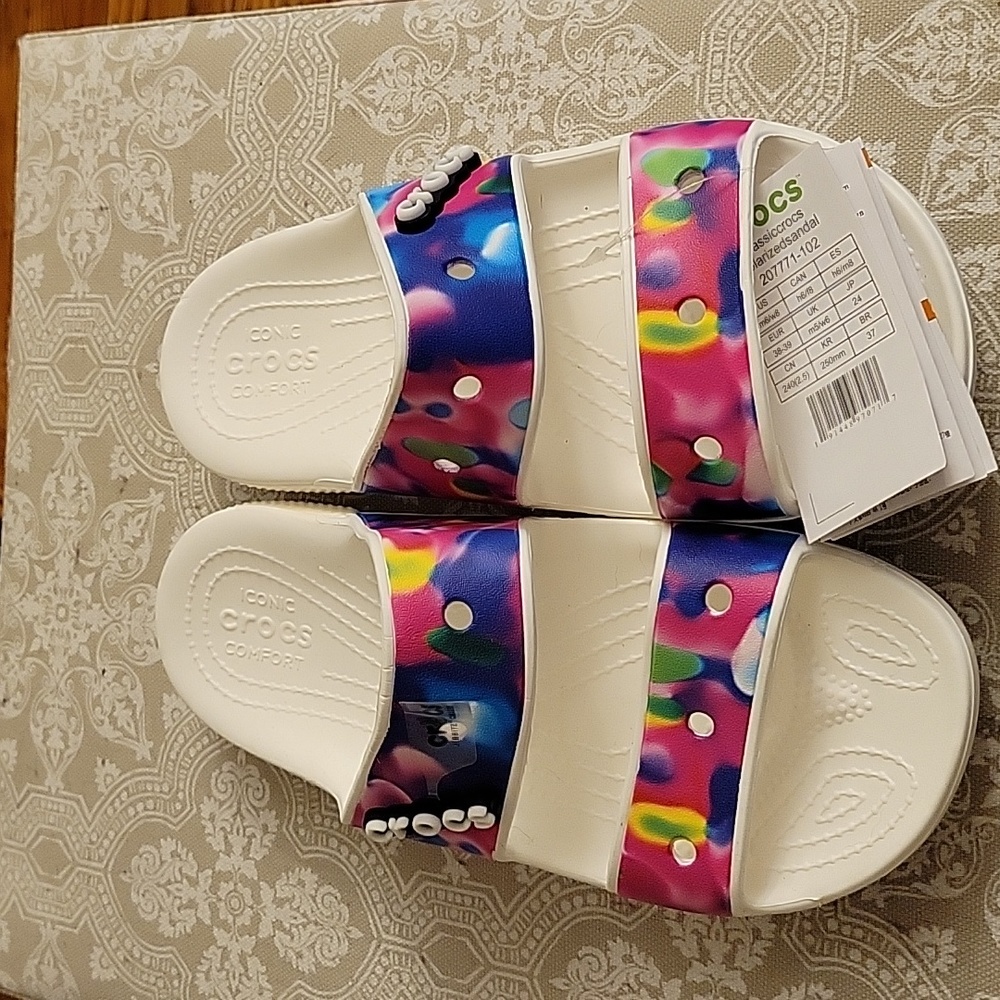 Tye dye Crocs Slide